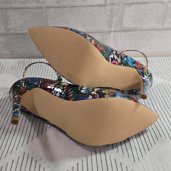 Liliana High Heels Colorful Retro Graffiti Print Size 8.5 Fun Party Date Night - Picture 8 of 9